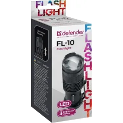 Latarka Defender FL-10, XP-E, 3 tryby, metalowa obudowa | PartsPC.pl