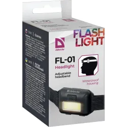 Latarka Defender FL-01, COB, 3 tryby, czołowa | PartsPC.pl