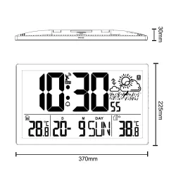 Zegar ścienny LCD bardzo duży GreenBlue GB218 | PartsPC.pl