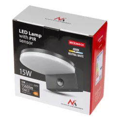 Lampa LED z czujnikiem Maclean MCE344 GR, czujnik ruchu | PartsPC.pl