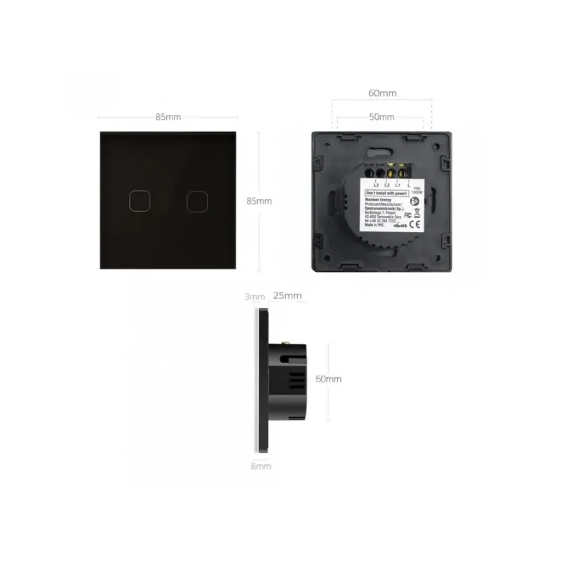 Włącznik dotykowy światła Maclean MCE701B pojedyńczy, ... | PartsPC.pl