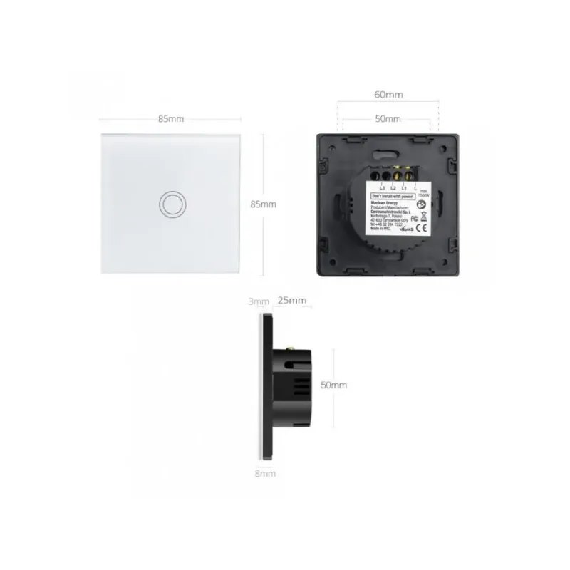 Włącznik dotykowy światła Maclean MCE702W pojedyńczy, ... | PartsPC.pl