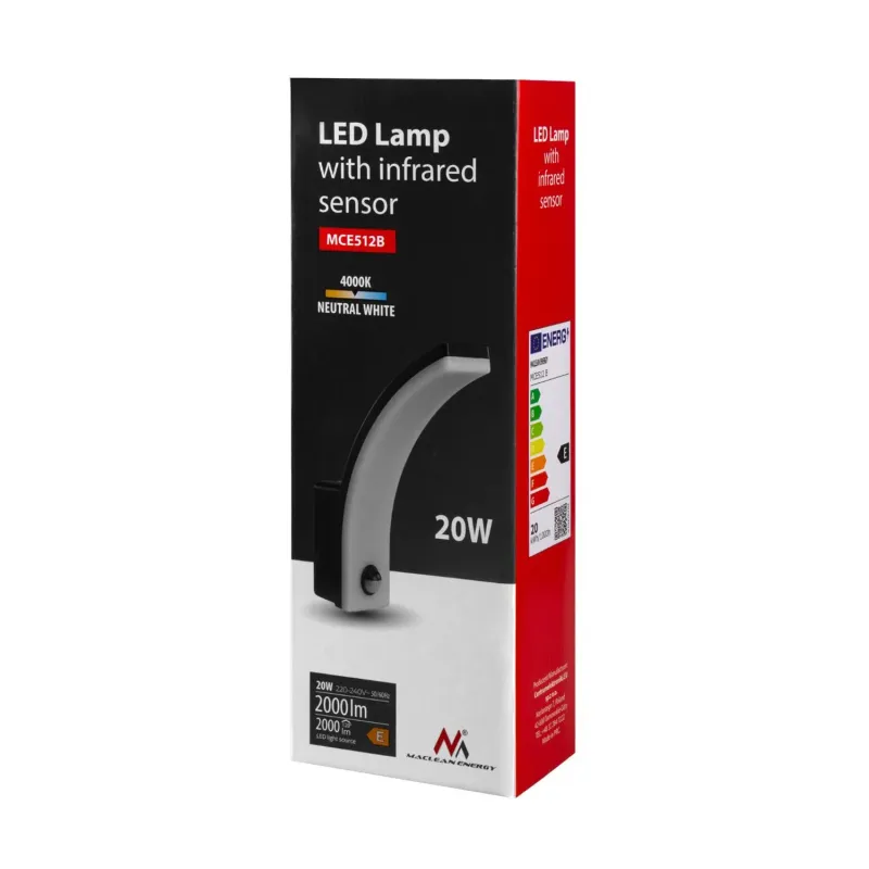 Lampa LED z czujnikiem ruchu Maclean MCE512 B, czujnik | PartsPC.pl