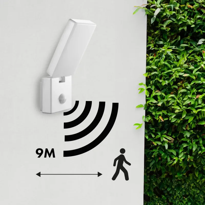 Lampa LED z czujnikiem ruchu Maclean MCE516 W, czujnik ruchu PIR, kolor