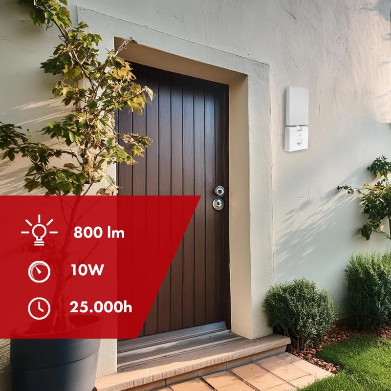 Lampa LED z czujnikiem ruchu Maclean MCE516 W, czujnik ruchu PIR, kolor