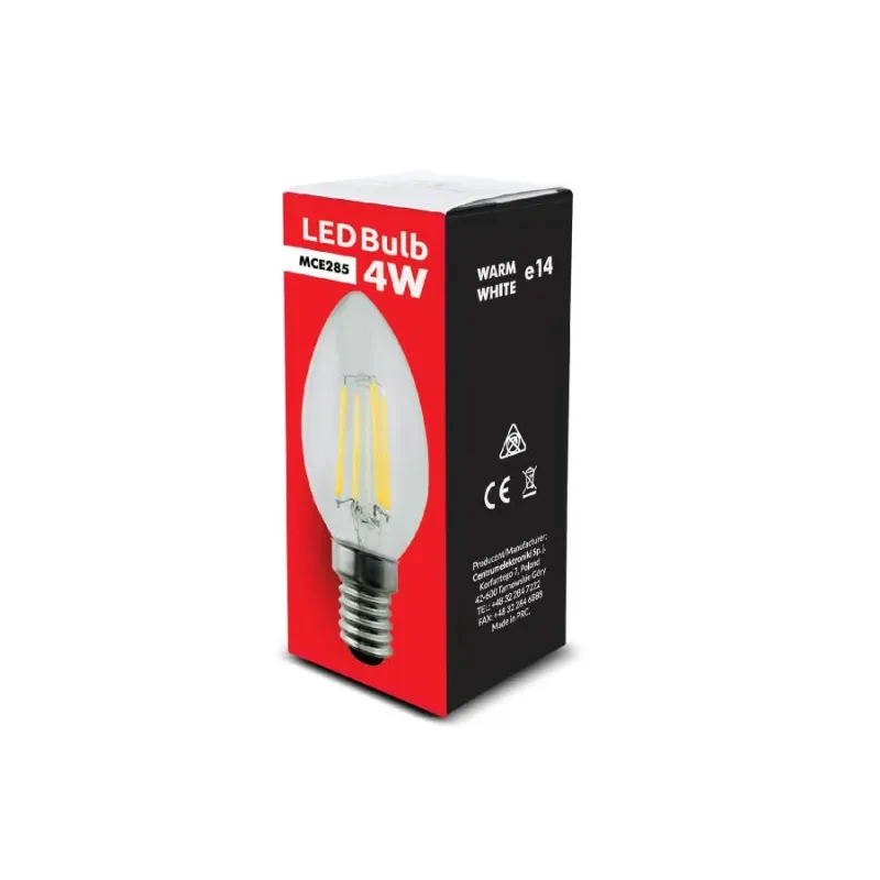 Żarówka filamentowa LED E14 Maclean MCE285 WW 4W 230V | PartsPC.pl