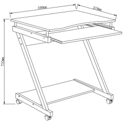 Biurko komputerowe Techly mobilne 590x370 z szufladą | PartsPC.pl