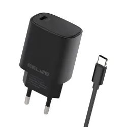 Ładowarka sieciowa Beline 20W 1xUSB-C PD 3.0+kabel USB-C | PartsPC.pl