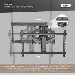 Uchwyt ścienny DIGITUS do TV 37-80" 60kg max. VESA | PartsPC.pl