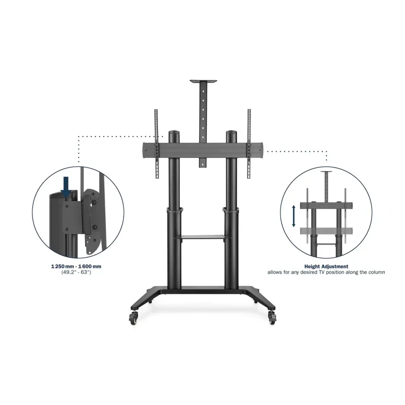 Stojak mobilny pojedynczy DIGITUS z półką i uchwytem na | PartsPC.pl