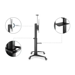 Stojak mobilny pojedynczy DIGITUS z półką i uchwytem na | PartsPC.pl