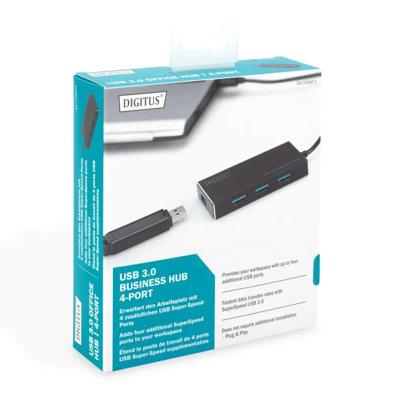 Hub/Koncentrator DIGITUS 4-portowy USB 3.0 SuperSpeed, | PartsPC.pl