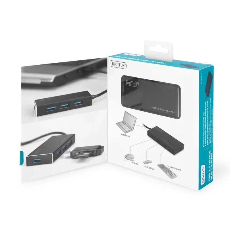 Hub/Koncentrator DIGITUS 4-portowy USB 3.0 SuperSpeed, | PartsPC.pl