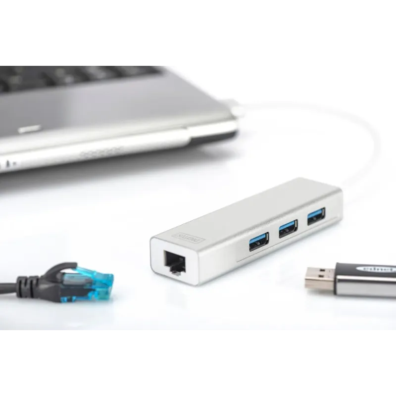 Hub/Koncentrator 3-portowy DIGITUS USB 3.0 SuperSpeed z | PartsPC.pl