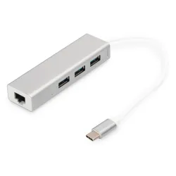 HUB/Koncentrator DIGITUS 3-portowy USB Typ C, USB A | PartsPC.pl