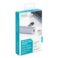 HUB/Koncentrator DIGITUS 3-portowy USB Typ C, USB A | PartsPC.pl