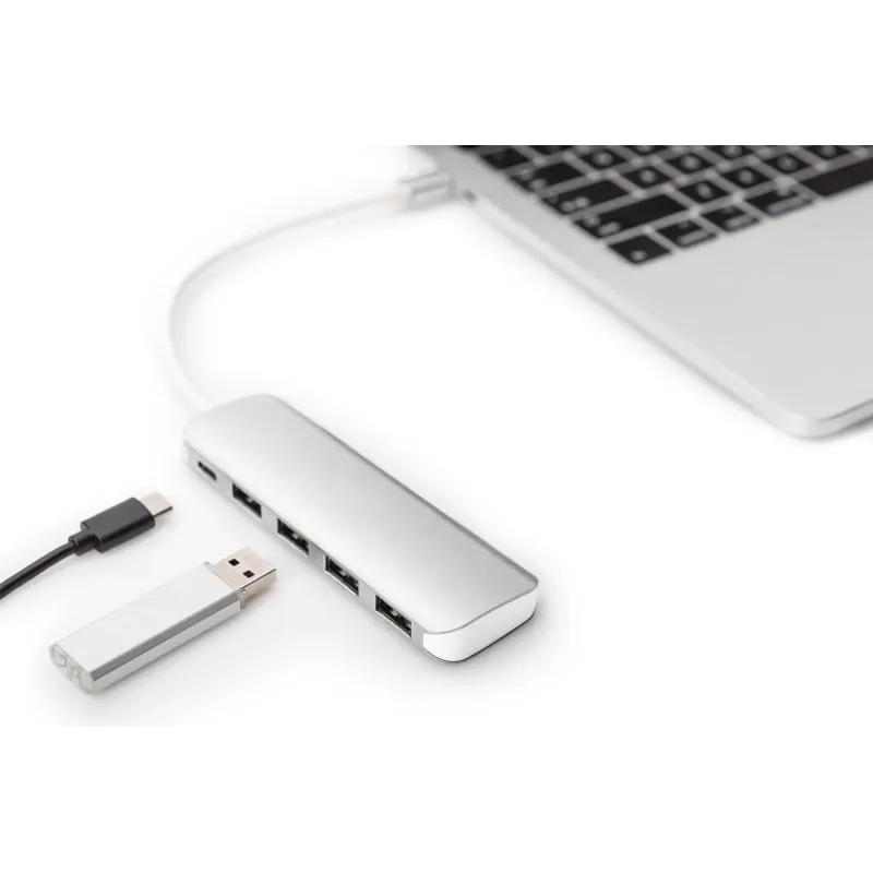 Hub USB DIGITUS 4-portowy USB 3.0 SuperSpeed z Typ C PD | PartsPC.pl