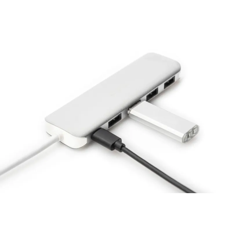 Hub USB DIGITUS 4-portowy USB 3.0 SuperSpeed z Typ C PD | PartsPC.pl