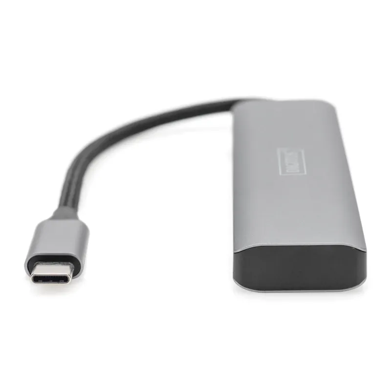 Hub USB Typ C DIGITUS 4-portowy 4x USB Typ C aluminium | PartsPC.pl