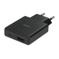 Ładowarka sieciowa iBOX C-43 Slim USB A+C 30W czarna | PartsPC.pl