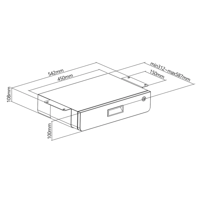 Szuflada ergonomiczna podbiurkowa na kluczyk Maclean | PartsPC.pl