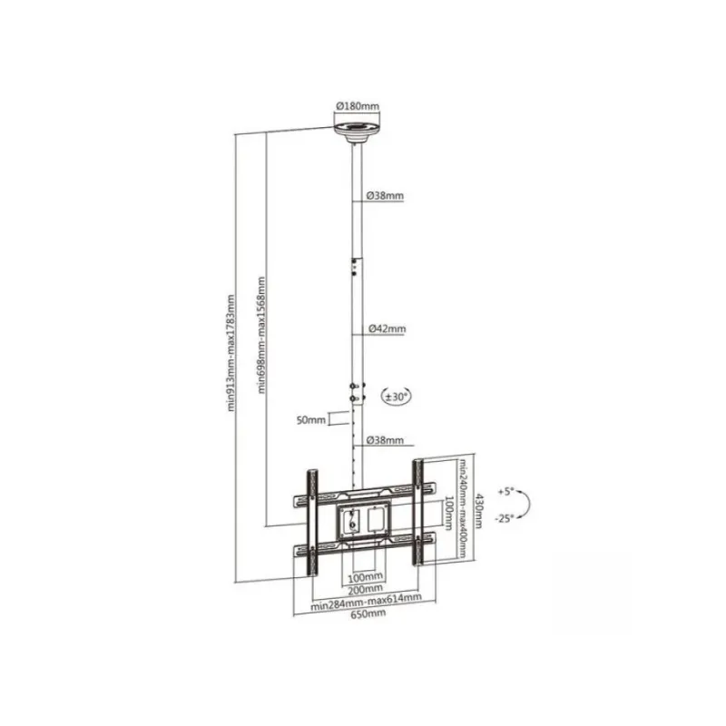 Uchwyt do telewizora sufitowy Maclean MC-803 max 50kg... | PartsPC.pl
