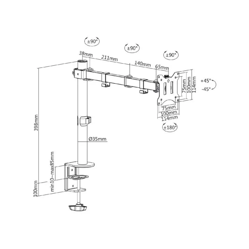 Uchwyt biurkowy do monitora Maclean MC-883 17-32" 8kg... | PartsPC.pl