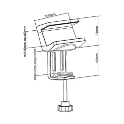 Uchwyt biurkowy do listwy zasilającej Maclean MC-808 | PartsPC.pl