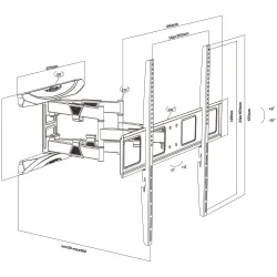 Uchwyt do TV Maclean MC-423, max VESA 800x600, 43-100", | PartsPC.pl
