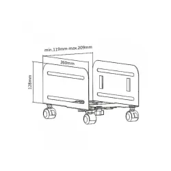 Wózek uchwyt na komputer Maclean MC-851 na kółkach, max | PartsPC.pl