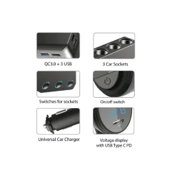 Rozdzielacz gniazda zapalniczki samochodowej Maclean | PartsPC.pl