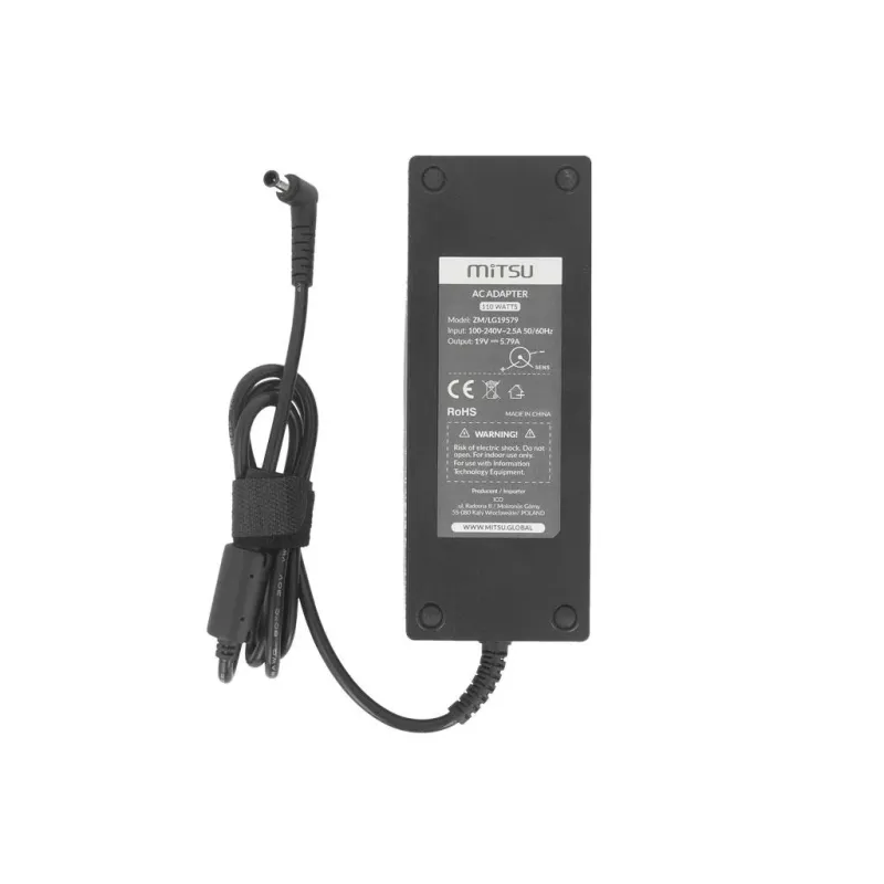 Zasilacz sieciowy Mitsu 19v 5.79a (6.5.0x4.4 pin) 110W... | PartsPC.pl