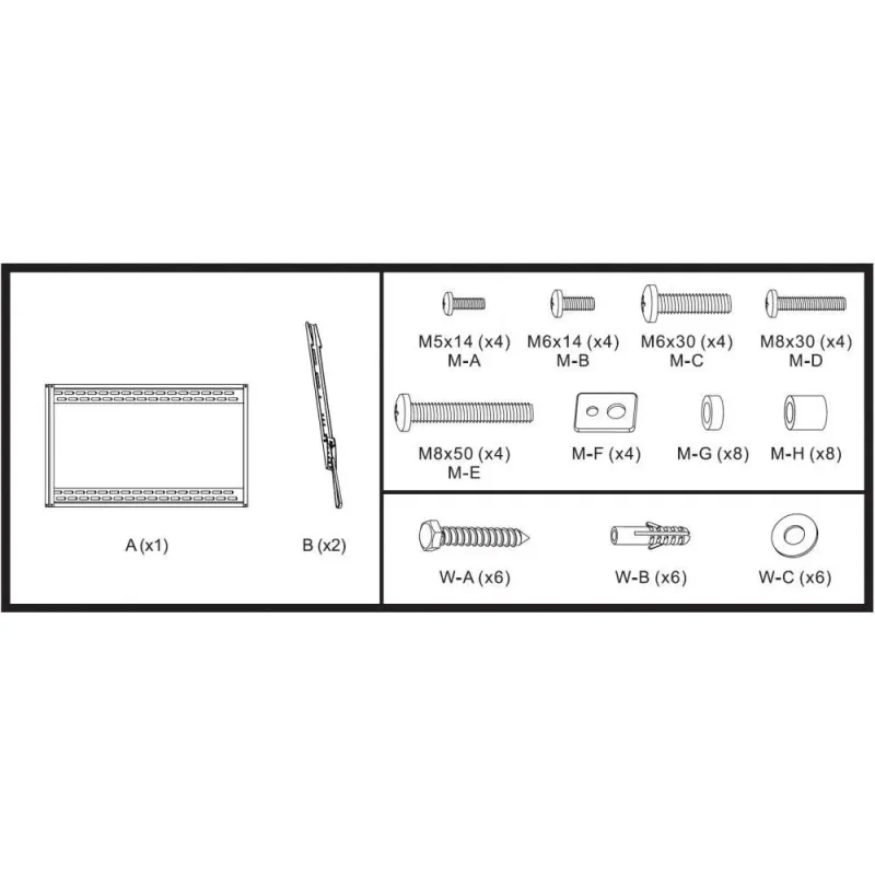 Uchwyt ścienny Manhattan 60"-100", 100kg slim | PartsPC.pl
