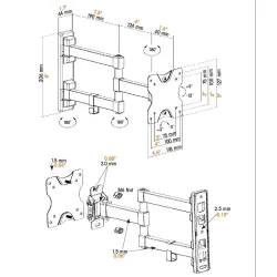 Uchwyt ścienny Manhattan 13"-27", 20kg obrotowy | PartsPC.pl