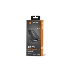 Powerbank Natec Trevi Slim Q V2 10000Mah PD USB-C 20W + | PartsPC.pl