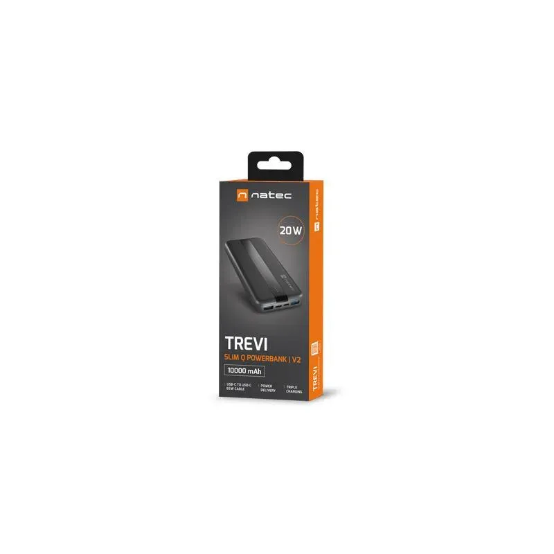 Powerbank Natec Trevi Slim Q V2 10000Mah PD USB-C 20W + | PartsPC.pl