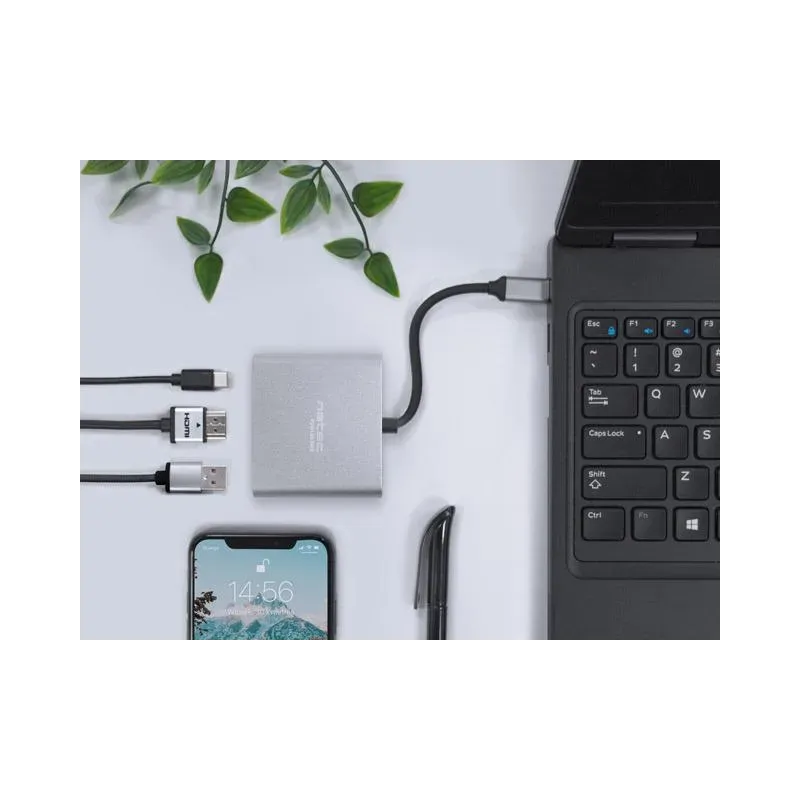 Hub USB Natec Fowler Multi Port mini USB-C PD, USB 3.0, | PartsPC.pl