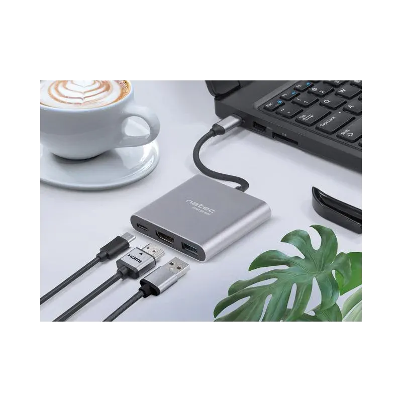 Hub USB Natec Fowler Multi Port mini USB-C PD, USB 3.0, | PartsPC.pl