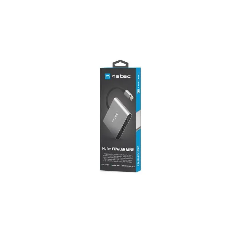 Hub USB Natec Fowler Multi Port mini USB-C PD, USB 3.0, | PartsPC.pl