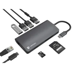 Stacja dokująca USB Natec Fowler 2 V2 Multiport USB-C - | PartsPC.pl