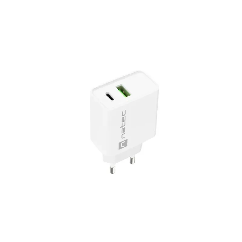 Ładowarka sieciowa Natec Ribera 1x USB-A + 1x USB-C 20W | PartsPC.pl