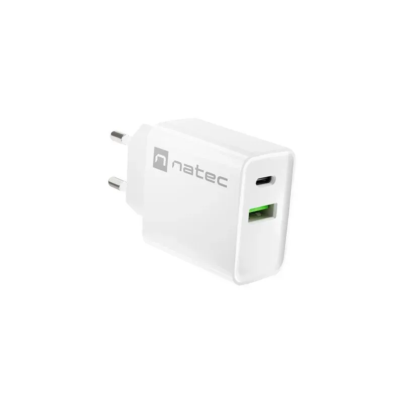 Ładowarka sieciowa Natec Ribera 1x USB-A + 1x USB-C 20W | PartsPC.pl