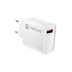 Ładowarka sieciowa Natec Ribera 1x USB-A 18W biała | PartsPC.pl