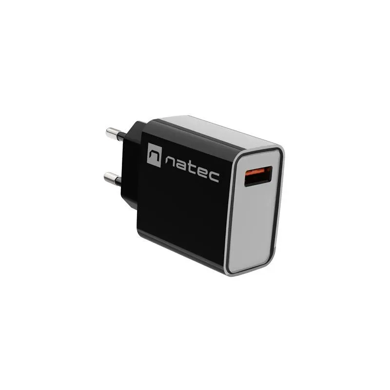 Ładowarka sieciowa Natec Ribera 1x USB-A 18W czarna | PartsPC.pl