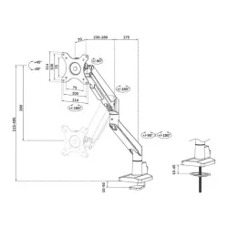Uchwyt biurkowy do monitorów Neomounts DS70-250BL1 | PartsPC.pl