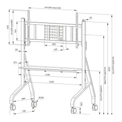 Stojak mobilny Neomounts FL50-575BL1 65"-110" 125kg