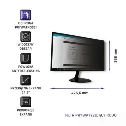 Filtr prywatyzujący RODO Qoltec 21.5" (16:9) | PartsPC.pl