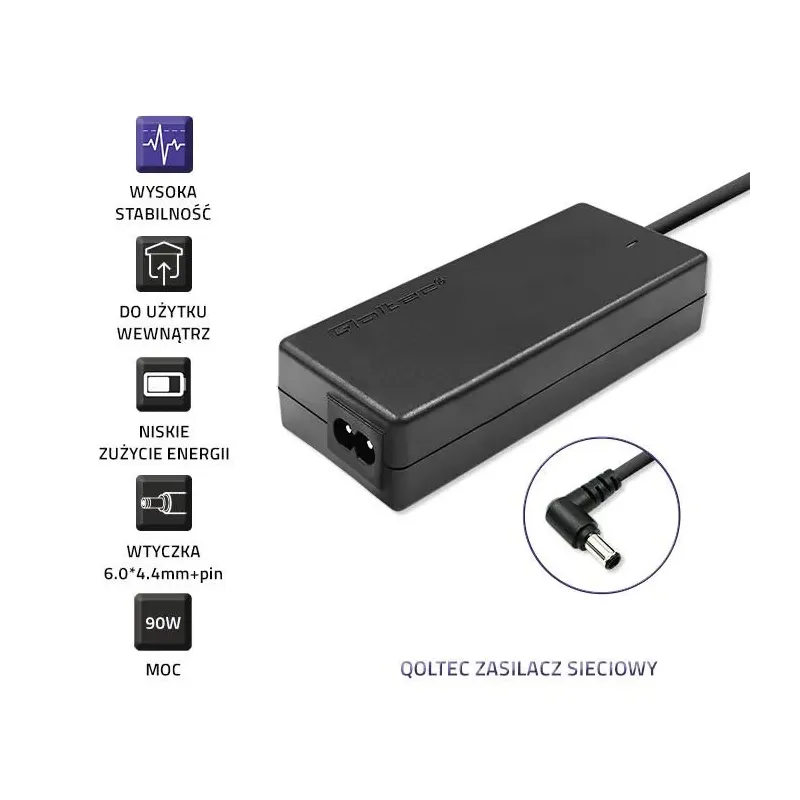 Zasilacz sieciowy Qoltec do Sony 90W 19,5V 4,7A | PartsPC.pl