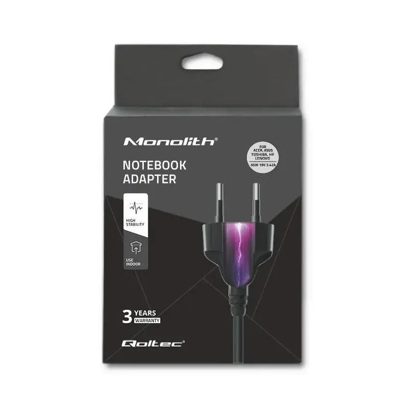 Zasilacz sieciowy Qoltec 65W 19V 3,42A 5.5*2.5 | PartsPC.pl