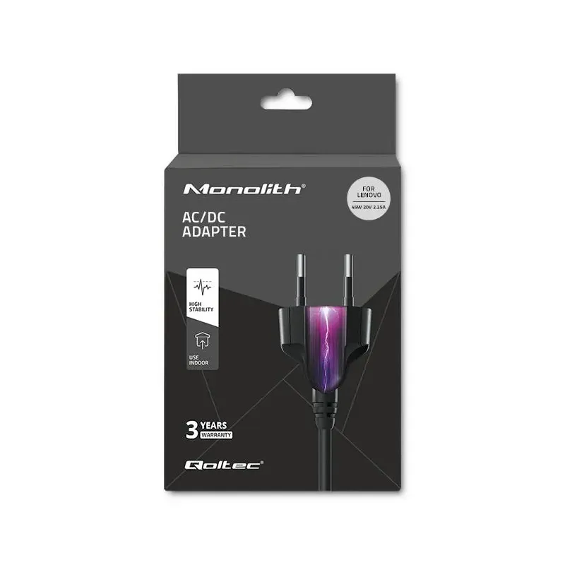 Zasilacz sieciowy Qoltec do Lenovo 45W 20V 2,25A 4.0*1.7 | PartsPC.pl